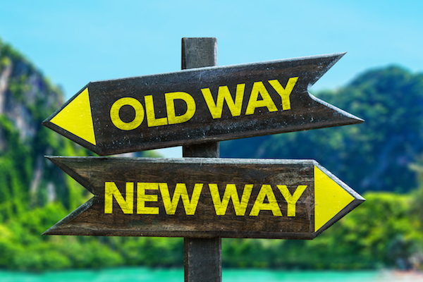 Old Way / New Way Sign