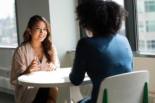 Ladies having a meeting at a table