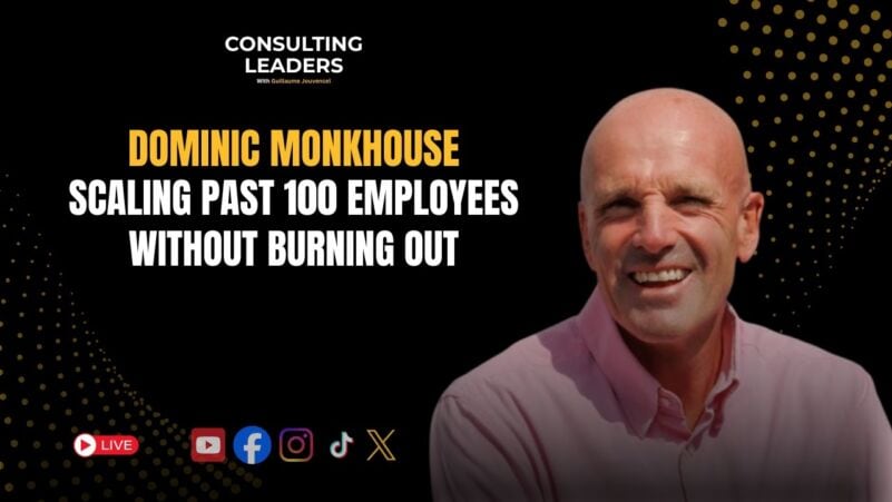 Business leader Dominic Monkhouse discussing scaling teams without burnout.