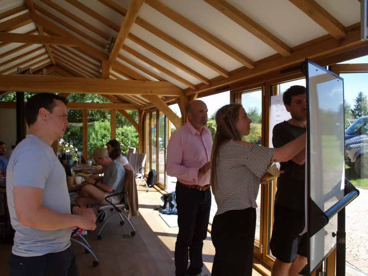 Dominic Monkhouse facilitates a scale-up pre-mortem workshop on what could break as the business passes 100 employees.